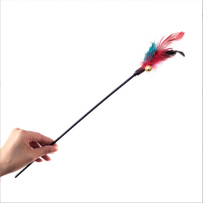 Interactive Feather Teaser Wand for Cats