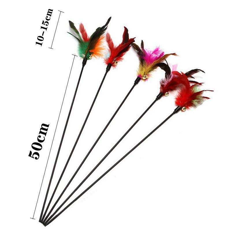 Interactive Feather Teaser Wand for Cats
