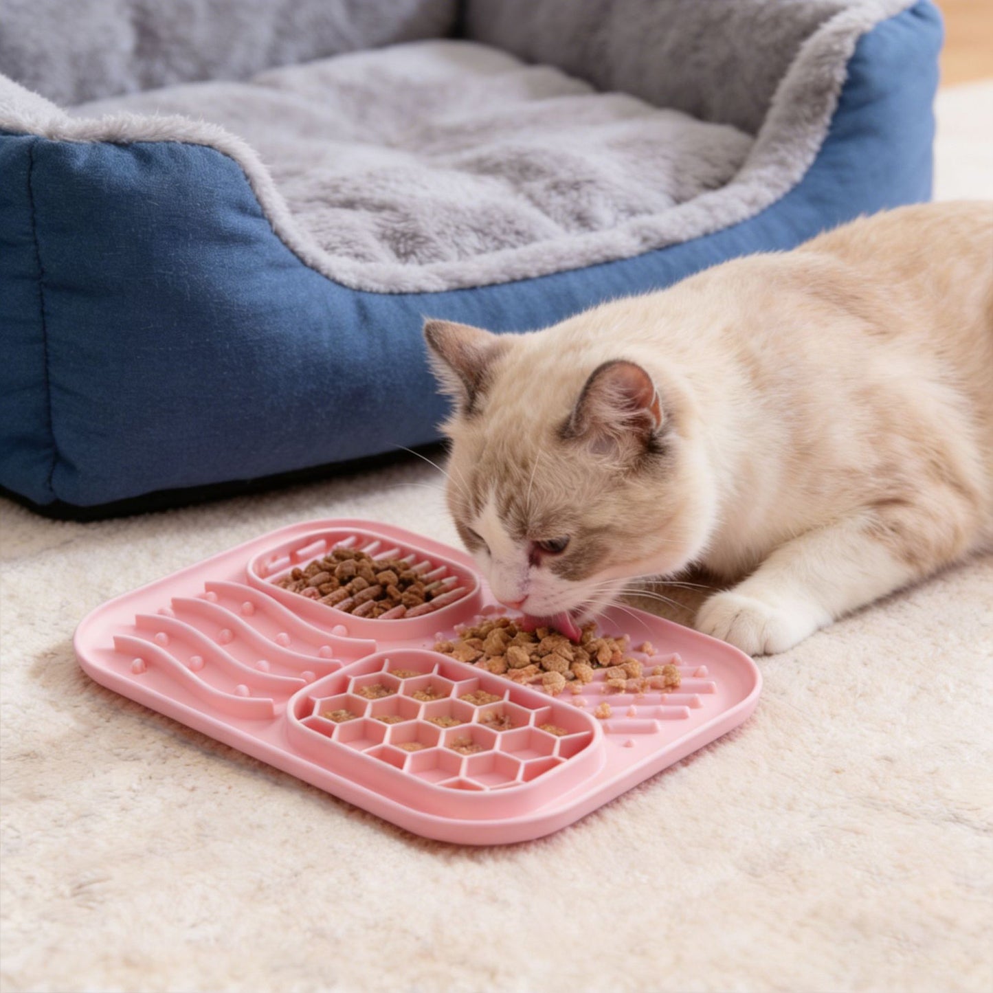 Multi-Texture Slow Feeder & Lick Mat for Dogs & Cats