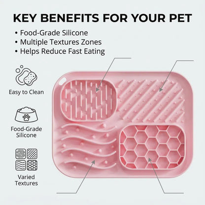 Multi-Texture Slow Feeder & Lick Mat for Dogs & Cats