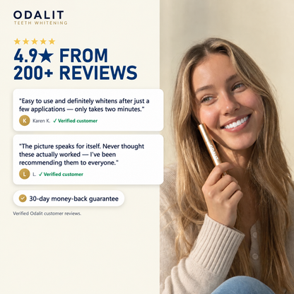 Whiter Teeth in Minutes · ODALIT™ Gold Whitening Pen