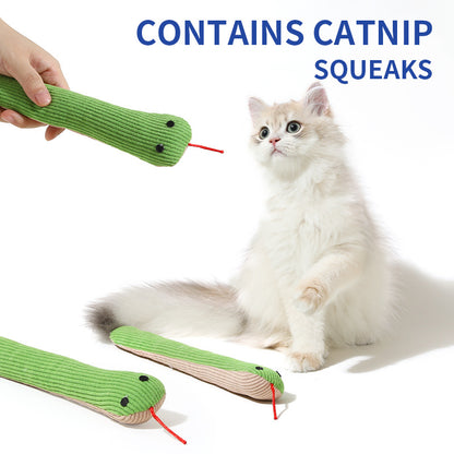 Plush Snake Cat Toy for Interactive Play