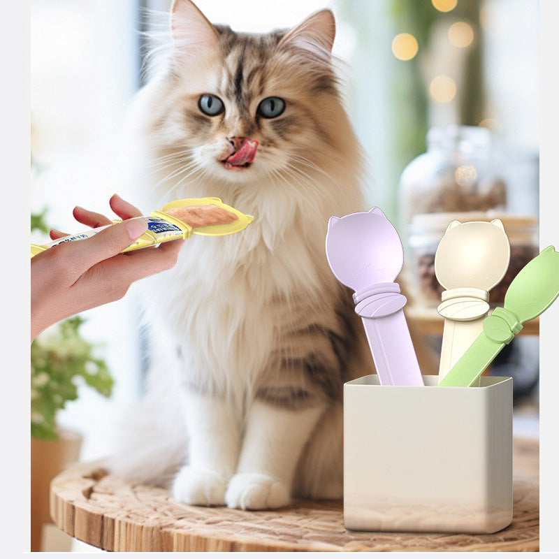 Cat Treat Squeezer Feeding Spoon – Mess-Free Lickable Snack Dispenser