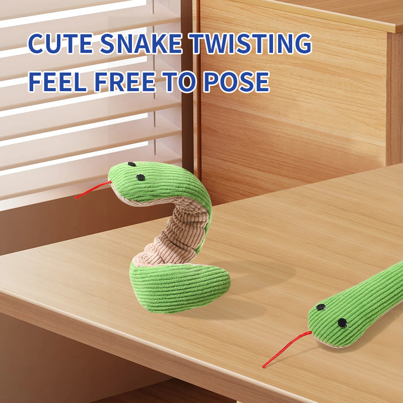 Plush Snake Cat Toy for Interactive Play