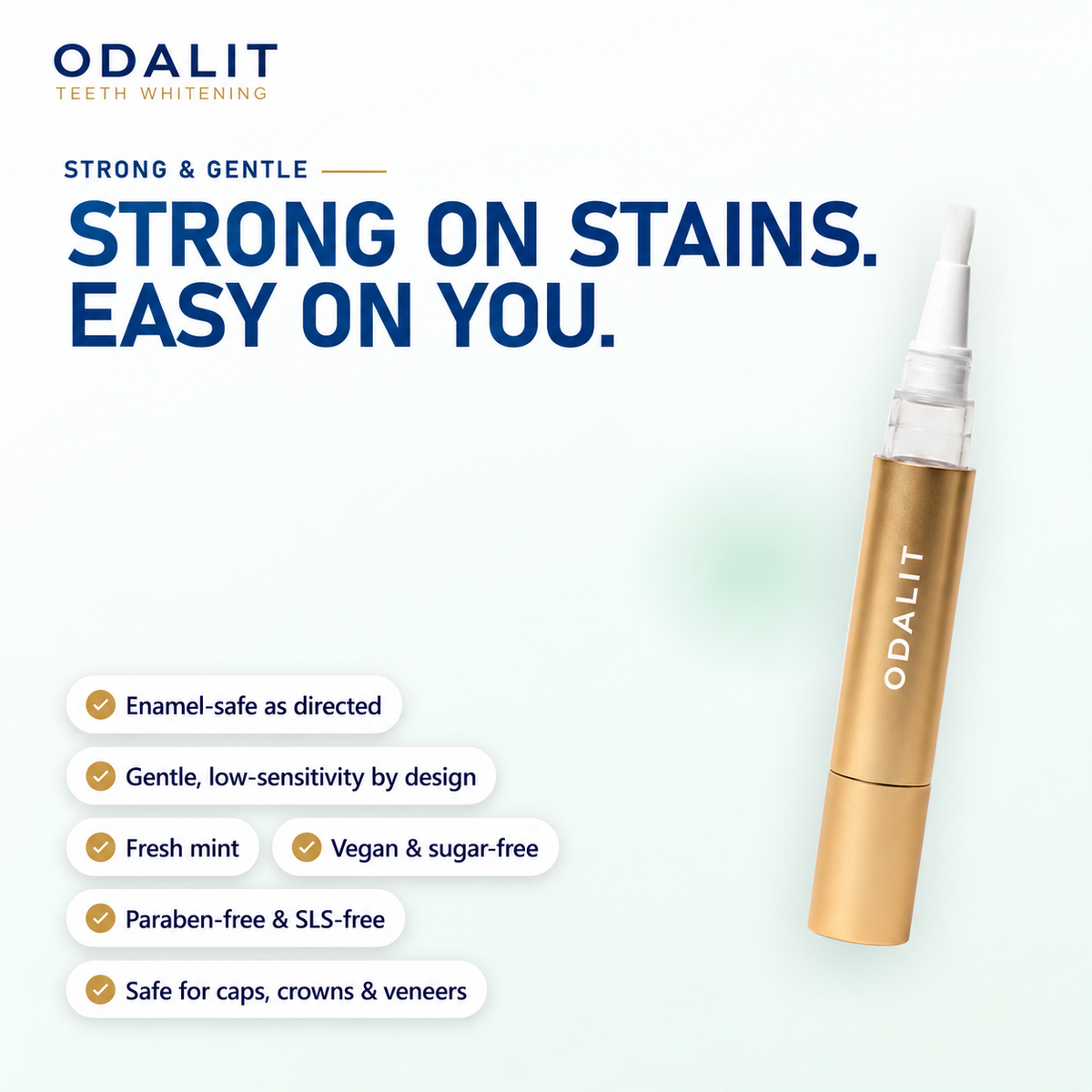 Whiter Teeth in Minutes · ODALIT™ Gold Whitening Pen