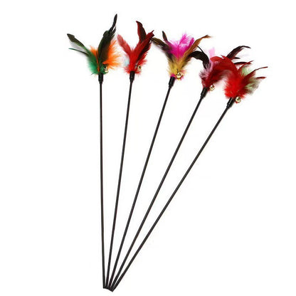 Interactive Feather Teaser Wand for Cats