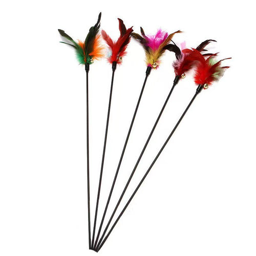 Interactive Feather Teaser Wand for Cats