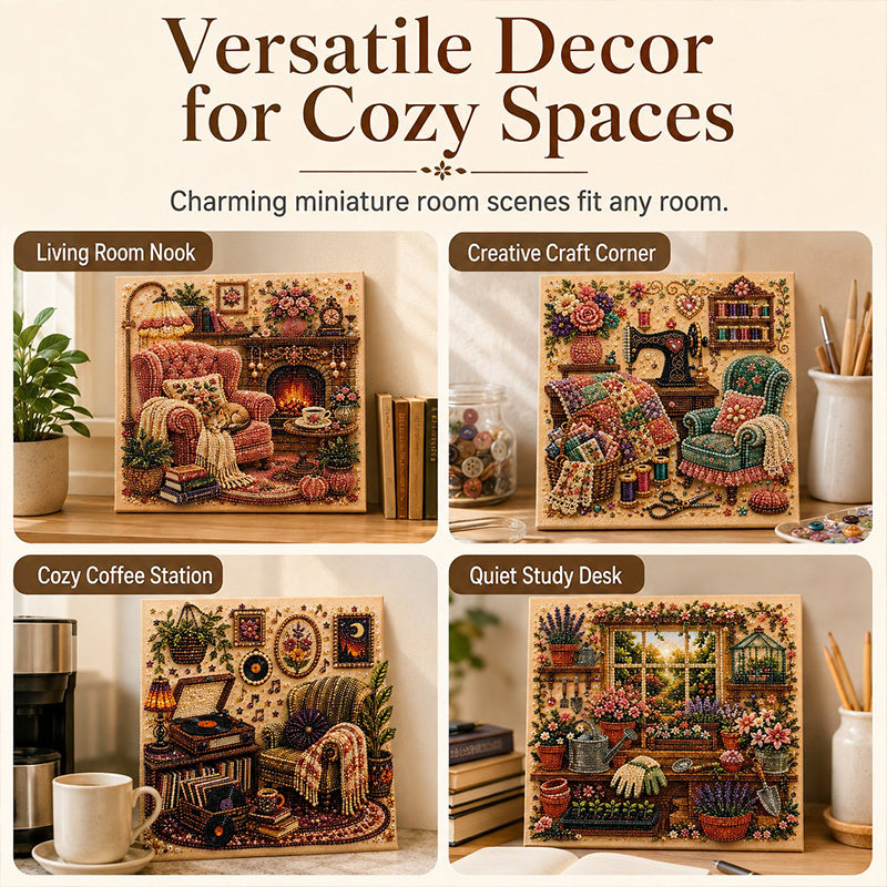 🔥Whispering Room Diamond Art Kit ✨🖼️Mindful Craft for Calm Evenings🌿