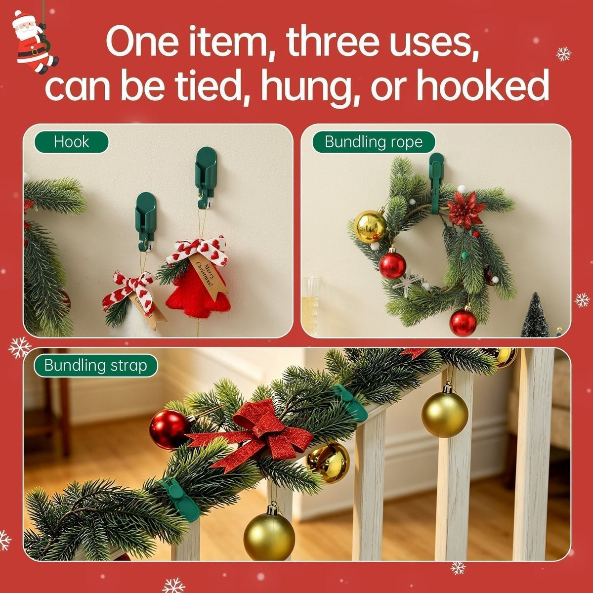 🎁 Buy 2 Get 4 Free 🎄Reusable Christmas Wreath & Garland Hanging Kit